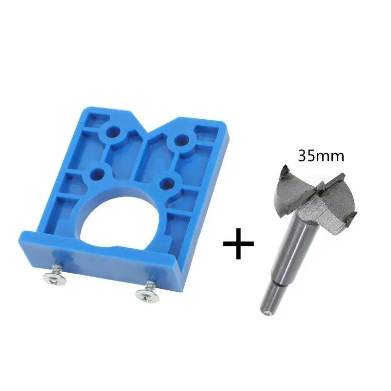 

35mm Guide Punch Hinge Door Woodworking Opener Cabinet Concealed Carpentry Drilling Jig Set Bits Accessories Tools Hole Locator