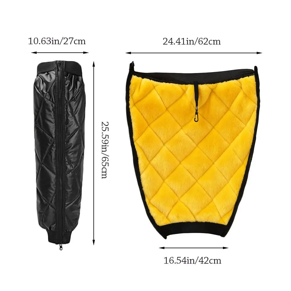 وسادات ركبة شتوية مخملية متينة مقاومة للرياح، أكمام ركبة دافئة مرنة سميكة للجنسين #5