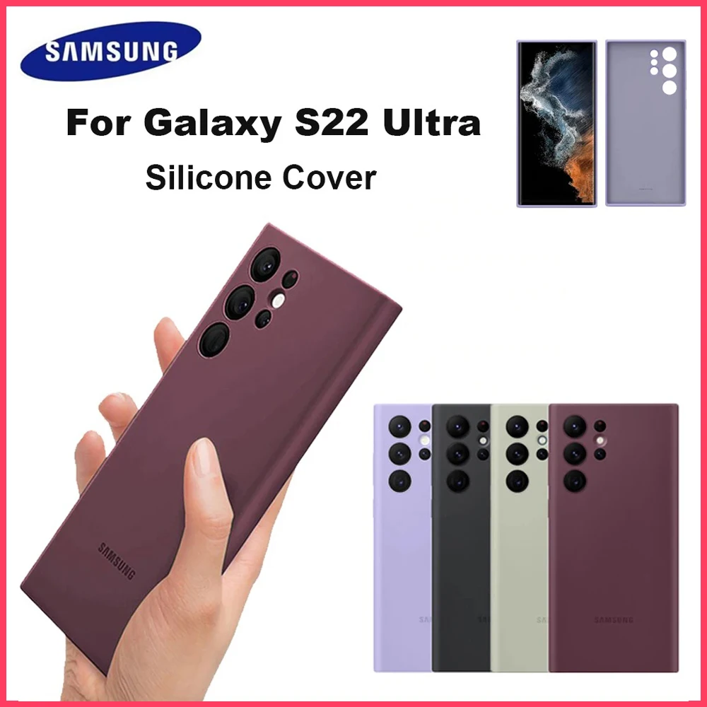 Original  Samsung Silicone Cover for Galaxy S22 Ultra S22Ultra Silicone Mobile Shockproof Phone Case EF-PS908