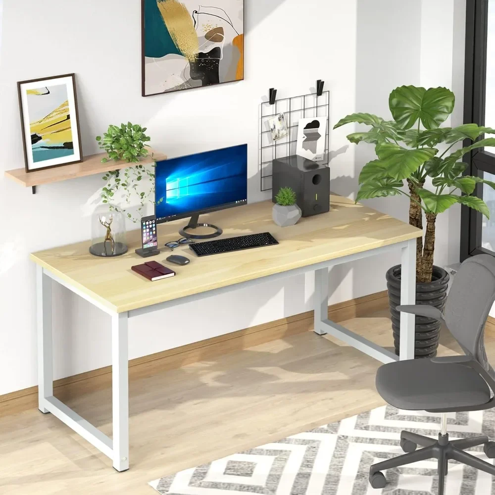 63 "Computer tisch, großer Home-Office-Schreibtisch breite Workstation 1 Zoll dickere Tischplatte zum Schreiben