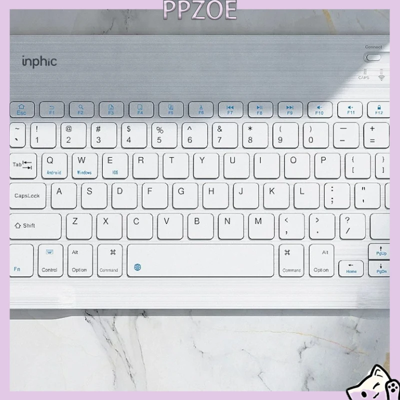 inphic V750 Wireless Bluetooth Mini Keyboard, Rechargeable Silent Waterproof Membrane Keyboard for Laptop, Table,Office Daily Us