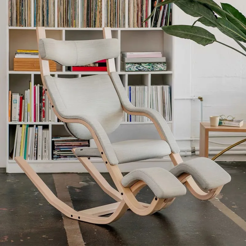 كرسي هزاز كسول شرفة كرسي الترفيه غرفة المعيشة المنزلية كرسي من الخشب الصلب