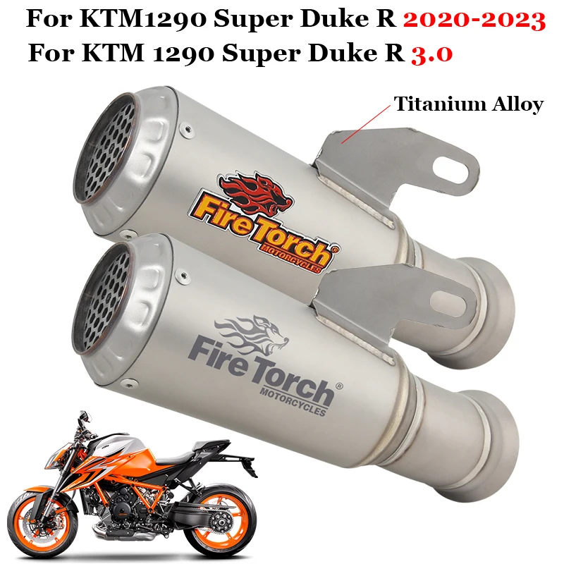 Slip On For KTM 1290 Super Duke R 3.0 2020-2023 Motorcycle Exhaust Terminal  Titanium Alloy Motocross Espace Moto Muffler System