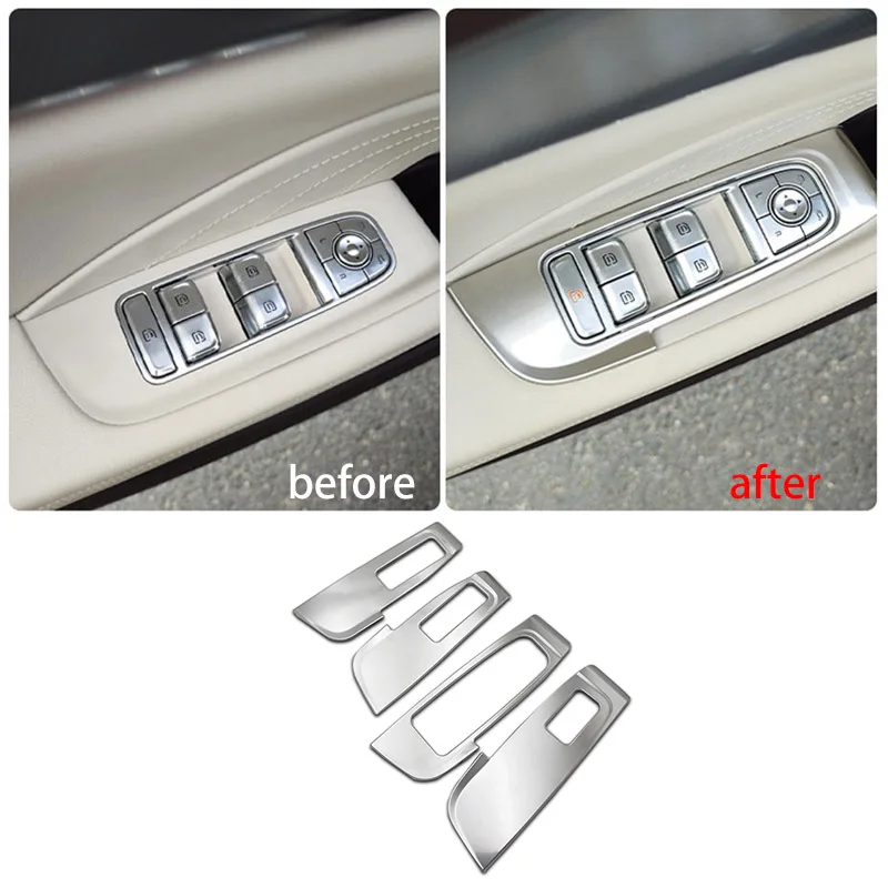 4pcs Carbon Pattern Door Armrest Decoration for Ousado H5 2023-2025 Window Switch Panel Sequins HONGQI