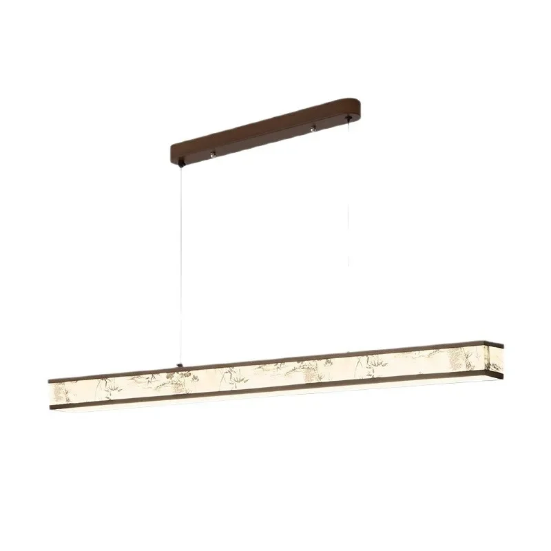 New Chinese style, wavy tea room study, bar table fabric strip lamp