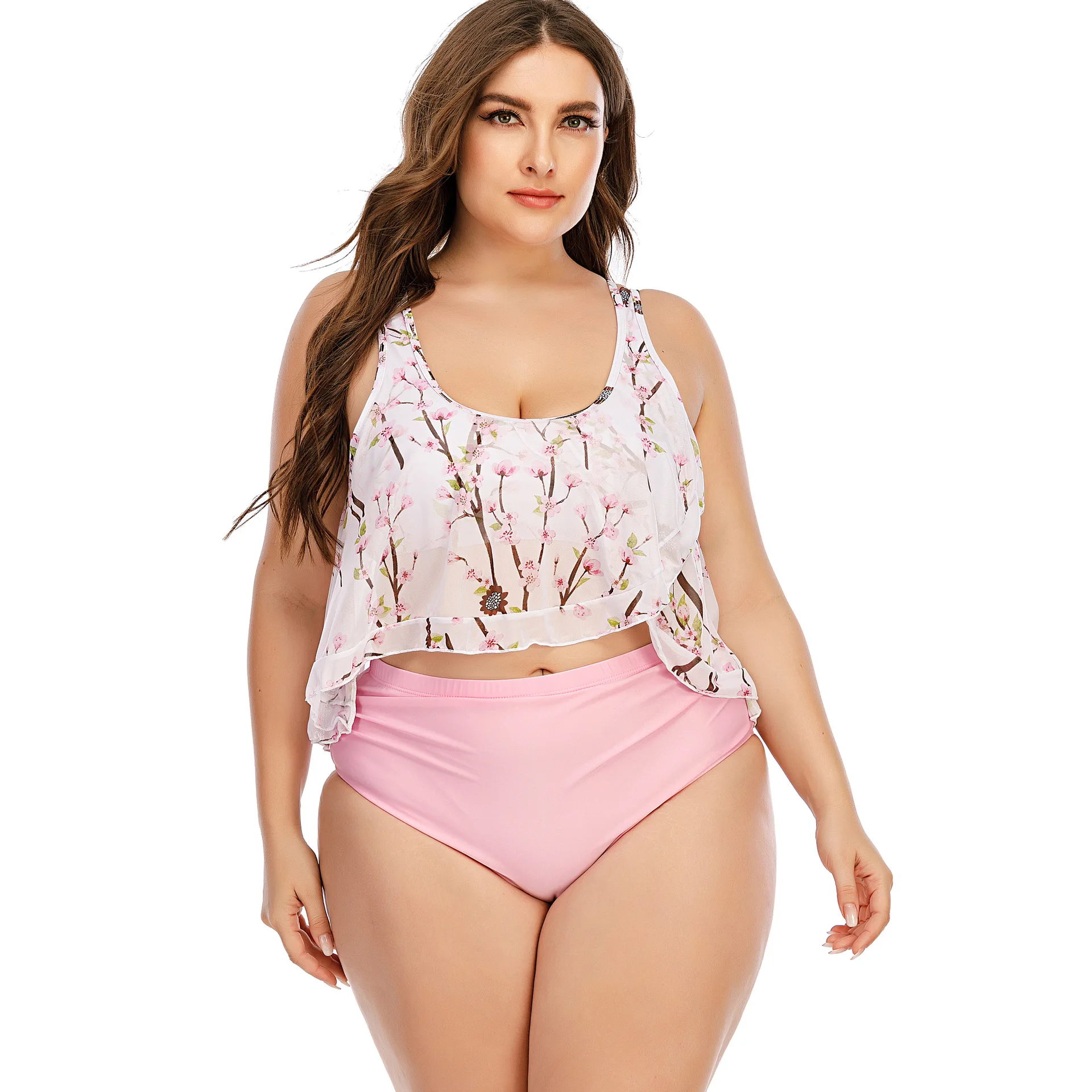 2022 Hot Sale Plus Size Floral Print Swimsuit Bikini Beachwear For Women Wholesale China