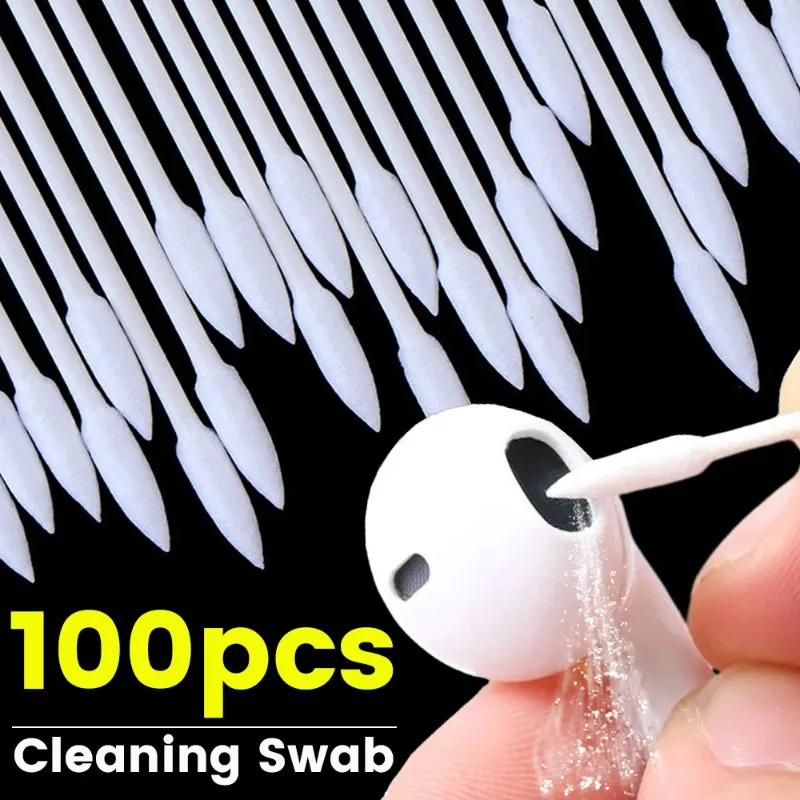 

Disposable Cleaning Swab for iPhone iPad Samsung Phones Tablet Charger Port Earphone Laptop Slot Dust Double Head Cotton Stick