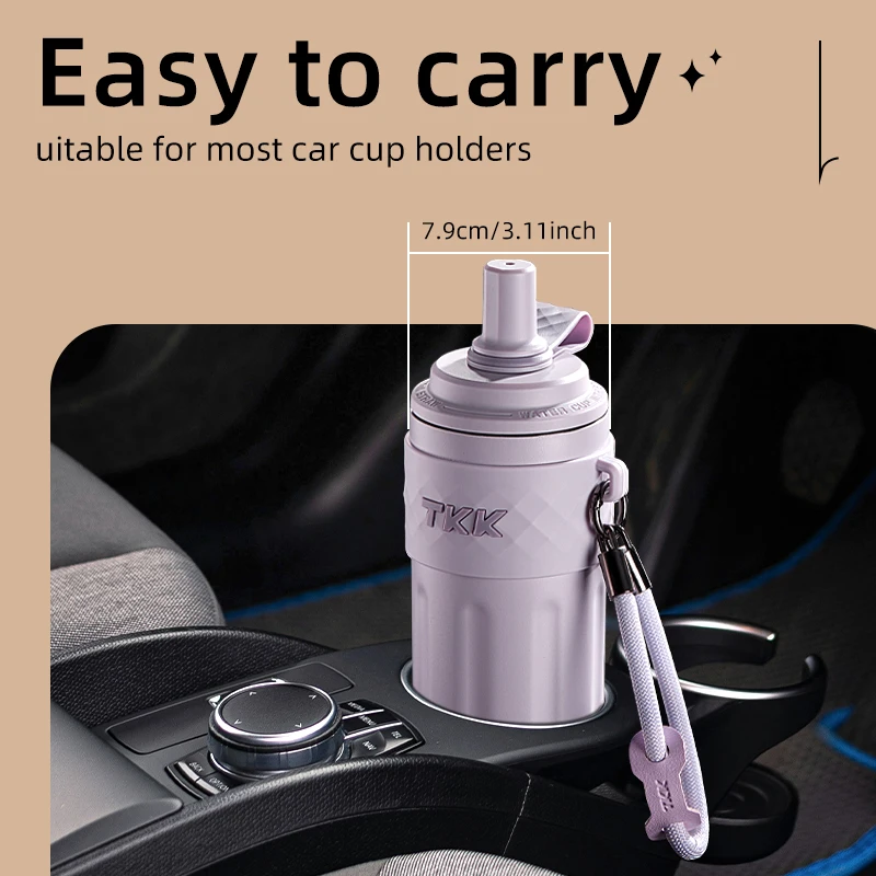 

TKK 500ml SUS316 Vacuum Cup - Ceramic Inner Liner With Straw And Tea Strainer Leak-Proof Thermos