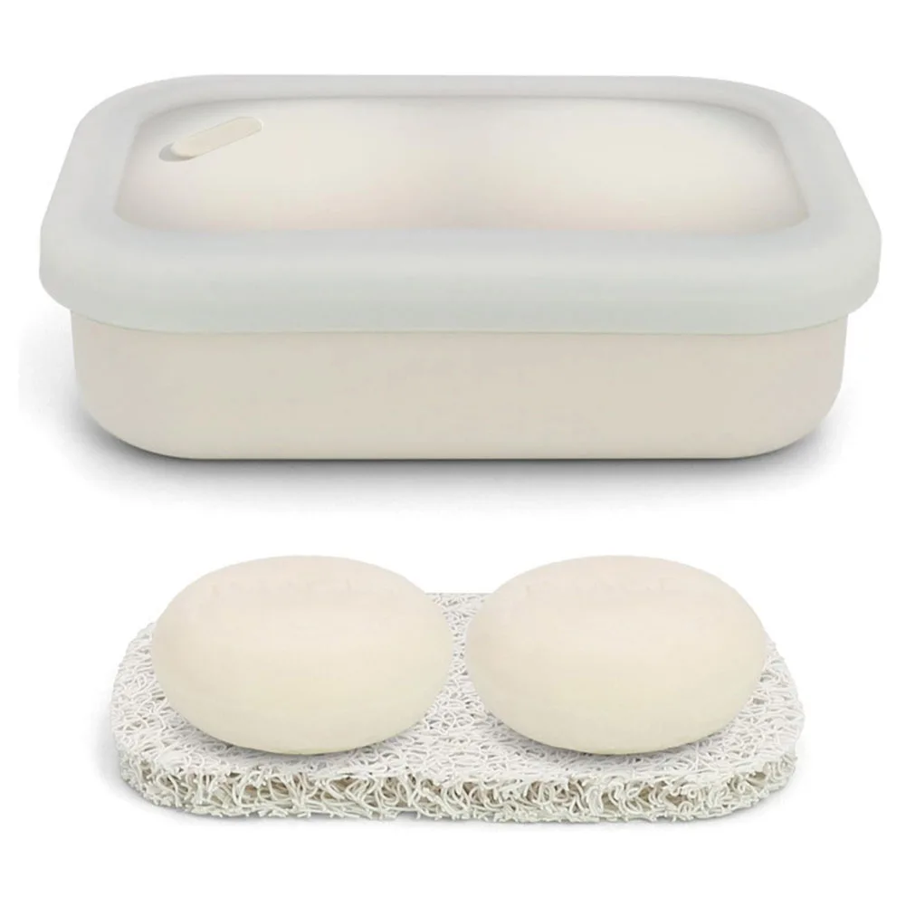 

Bar Soap Travel Case Leak Proof Soap Container Gym Draining Layer Easy To Clean Large Capacity Shatterproof Silicone