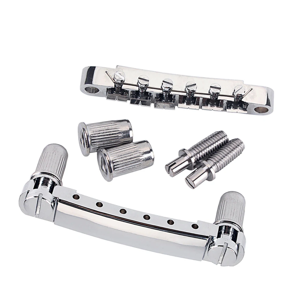 

1 Set Chrome Electric Guitar Bridge Replacement Metal Saddle Tom Locking Ga112A Adjustable Roller Bridge For Guitar Parts