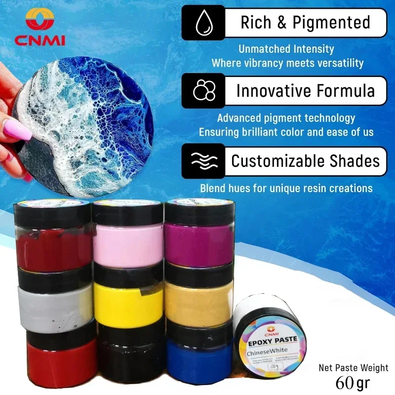 CNMI 21 Colors 60g UV Resin Pigment Paste for DIY Jewelry Making Epoxy Resin Dye Arylic Paint Handmade Crafts Art Coloring Paste