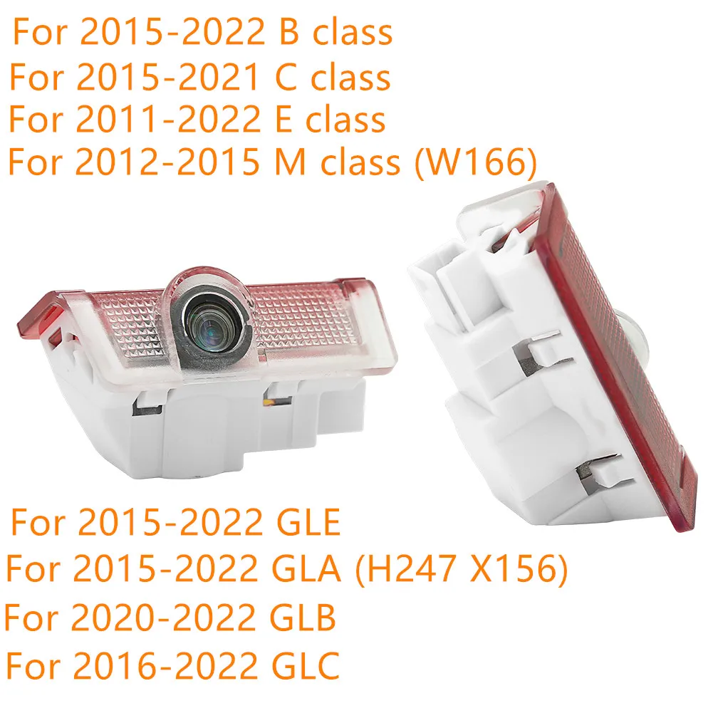 2x LED باب السيارة شعار العارض شبح الظل ترحيب ضوء ل W212 W213 W166 W176 W177 W246 W205 X253 GLC GLS GLA E اكسسوارات #1