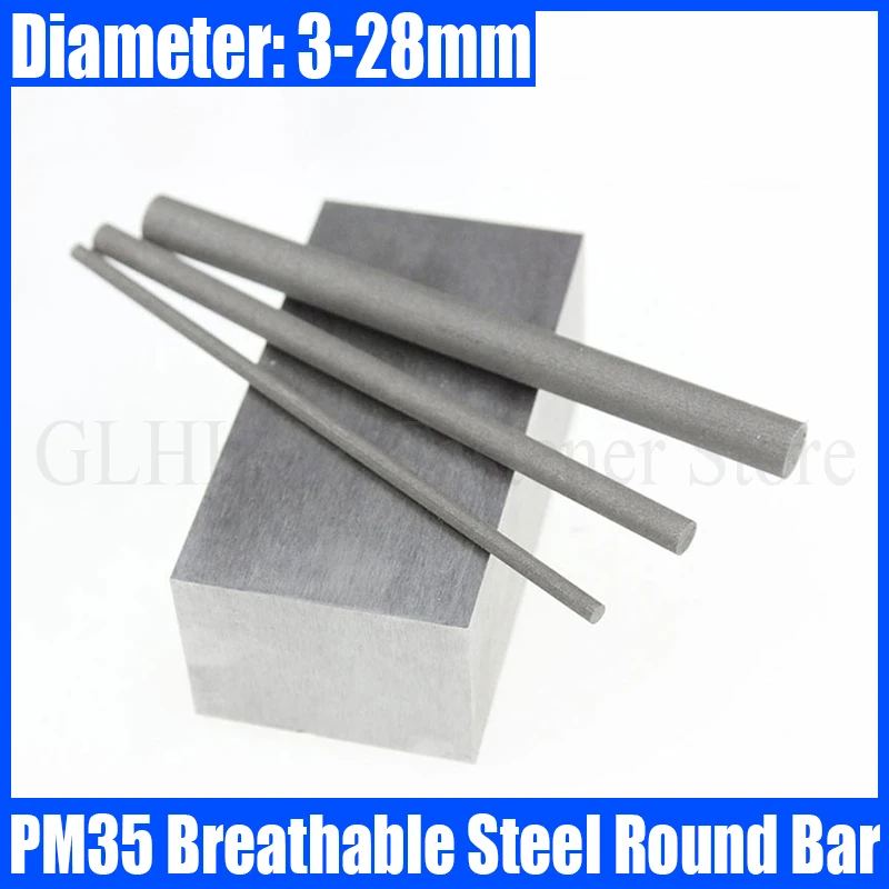 1PCS PM35 Breathable Steel Round Bar Diameter 3-28mm Injection Mold Breathable Steel Round Rod Breathable Column