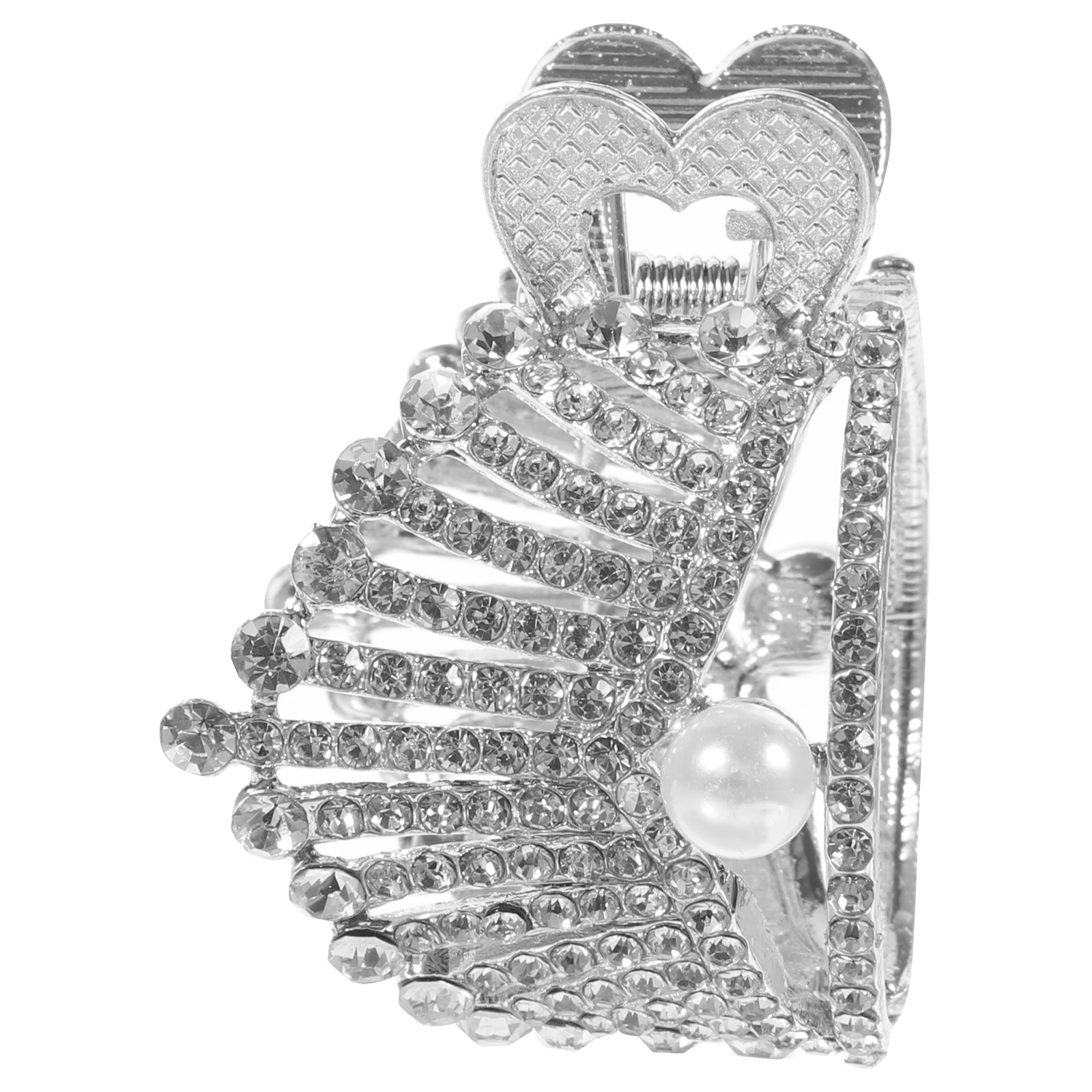 حامل على شكل تاج عالي على شكل ذيل حصان من حجر الراين، إكسسوارات معدنية متينة للنساء لمكياج طبخ الشعر الطويل الناعم