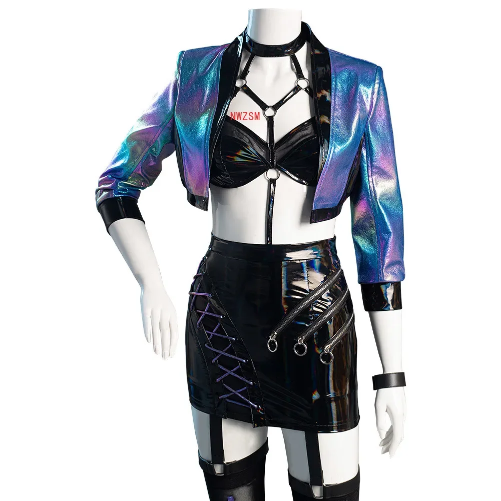 CosplayGame  Cosplay KDA Evelynn Costume KDA All Out Evelynn Cosplay Costume Tube Coat Skirt Costume Halloween Carnival Set