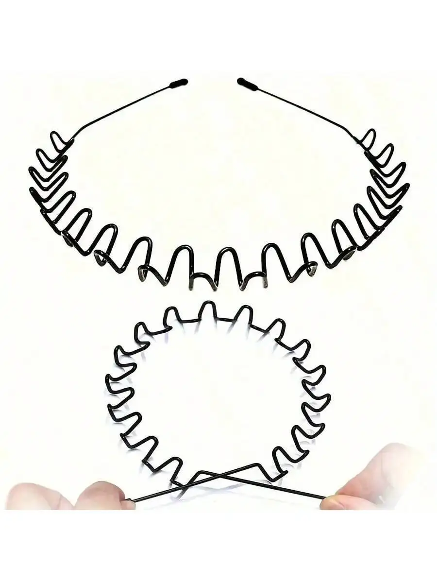 

Black Wavy Metal Headband For Sports Outdoor Activities Fashion Accessory