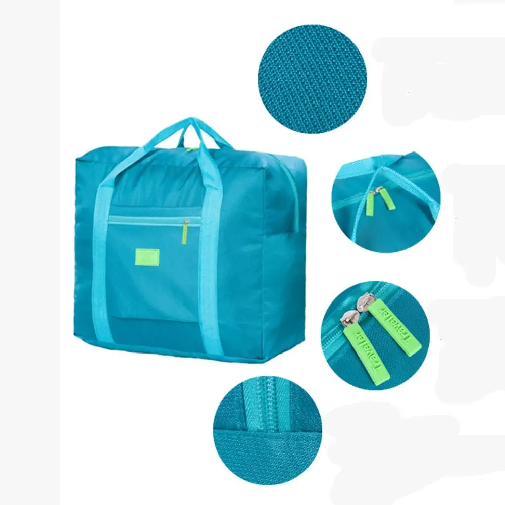Portable Nylon Travel Luggage Bag Lightweight Folding Fitness Handbag Hand Grip Large Capacity Clothes Storage Bag