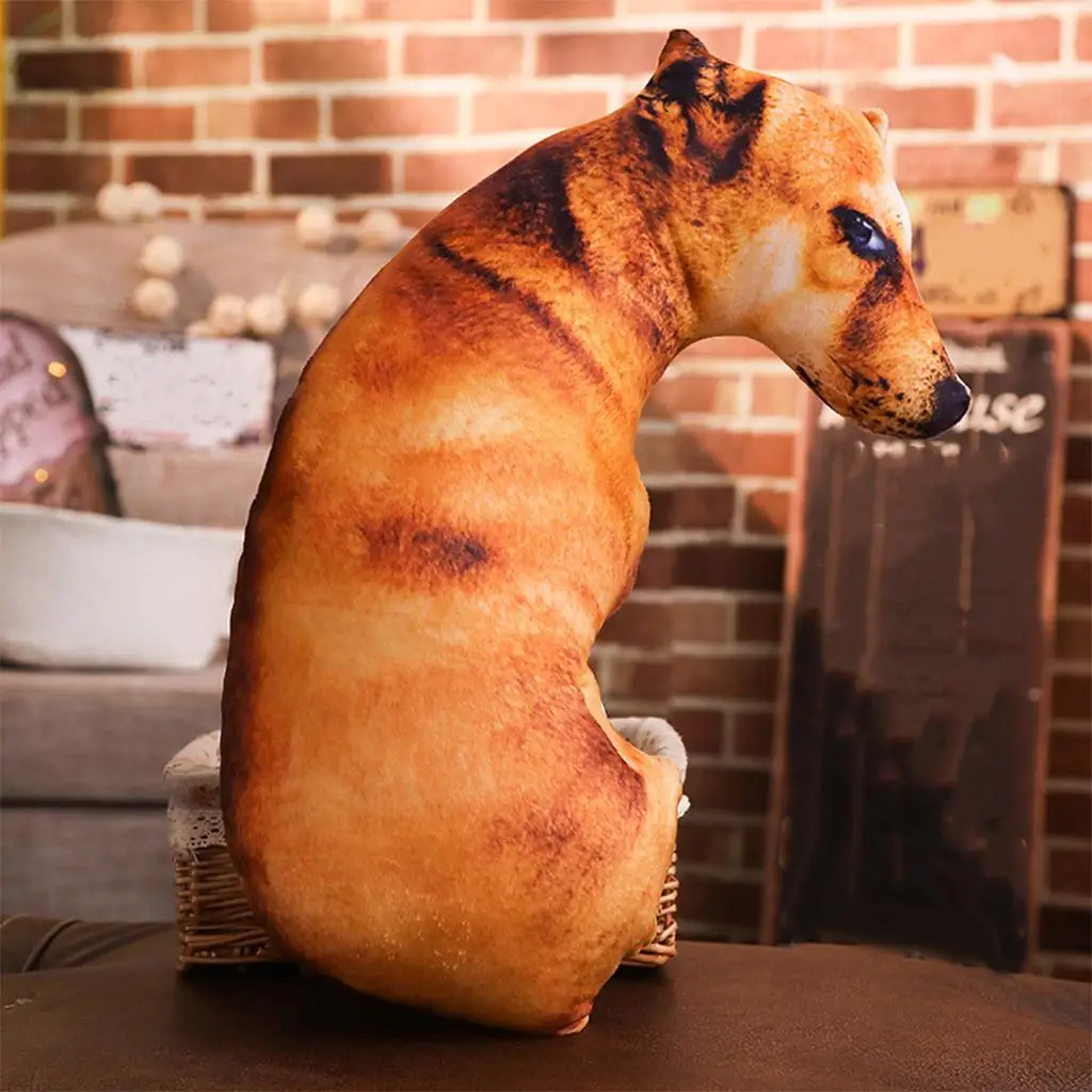 Soft Plush Throw Pillow 3D Printed Dog Design Cartoon Cushion Lifelike Stuffed Animal for Bedroom