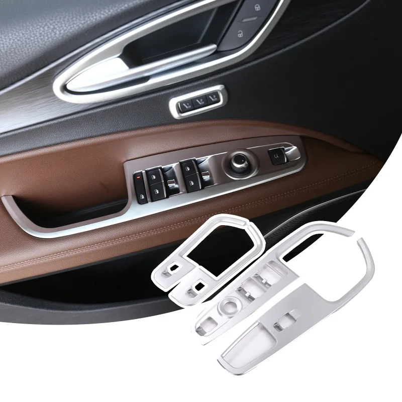 

ABS Car Window Glass Lift Switch Button Control Panel Frame Cover Trim For Alfa Romeo Stelvio 2017-2020 LHD Car Accessories
