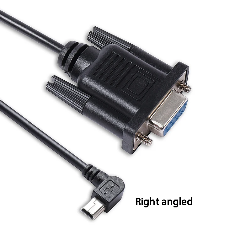 9 Pin D-Sub DB9 Female to mini USB plug Left and Right Angled L Shape RS232 Serial downloading Data Cable