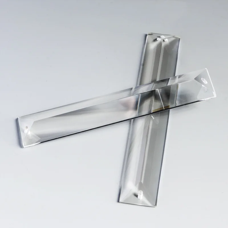 100pcs 22x63mm-22x300mm Clear Crystal Triangle Strip Prism Suncatchers Lighting Lamp Parts for Home Hotel Decor