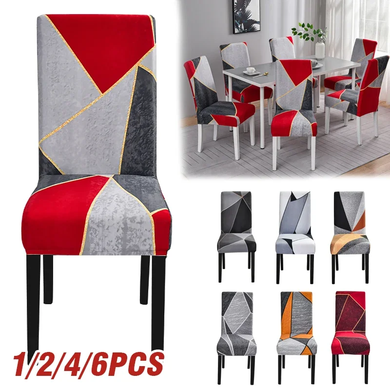 Chair Covers Set of 1/2/4/6 pcs, Parson Chair Slipcovers for Dining Room, Removable Kitchen Chair Cover for Hotel and Ceremony