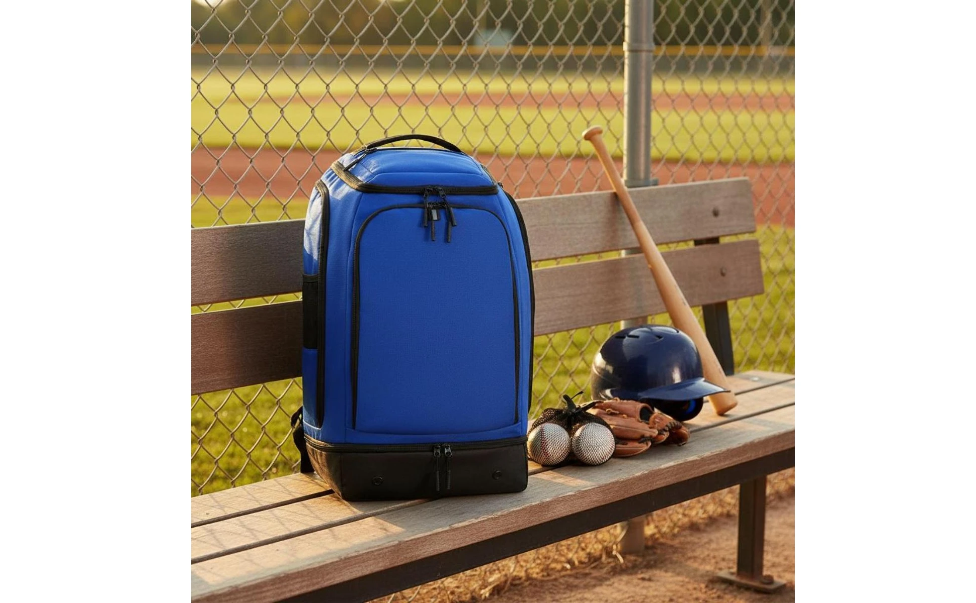 Baseball Equipment Backpack Custom Embroidery Softball Equipment Backpack Bat Sleeve Pack Vented Storage Wet Dry Separation