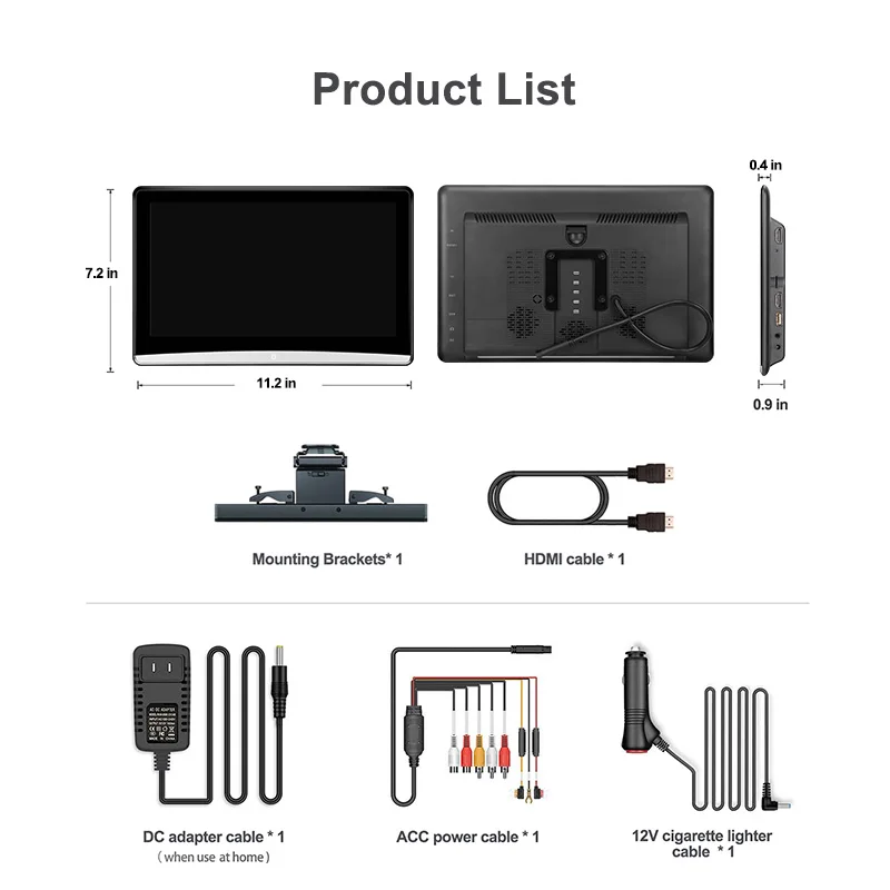 Ainavi 13.3 Cal zagłówek TV 4K Monitor samochodowy Android 10.0 wielofunkcyjny ekran Tablet dotykowy WiFi/Bluetooth/USB/SD/HDMI in out FM