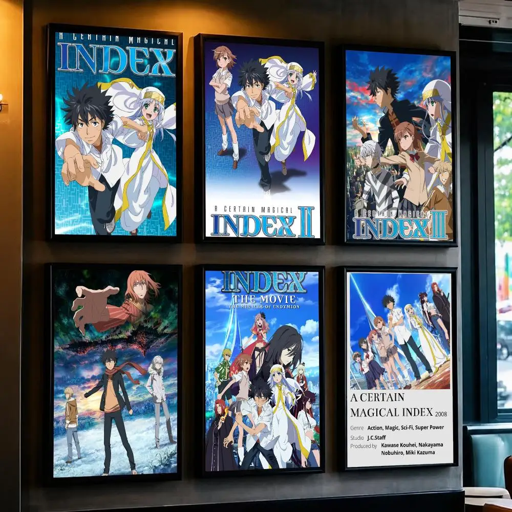 anime A-A Certain Magical Index-X Poster Minimalist Wall Sticker for Cafe Office Bar Home Decor and Gift