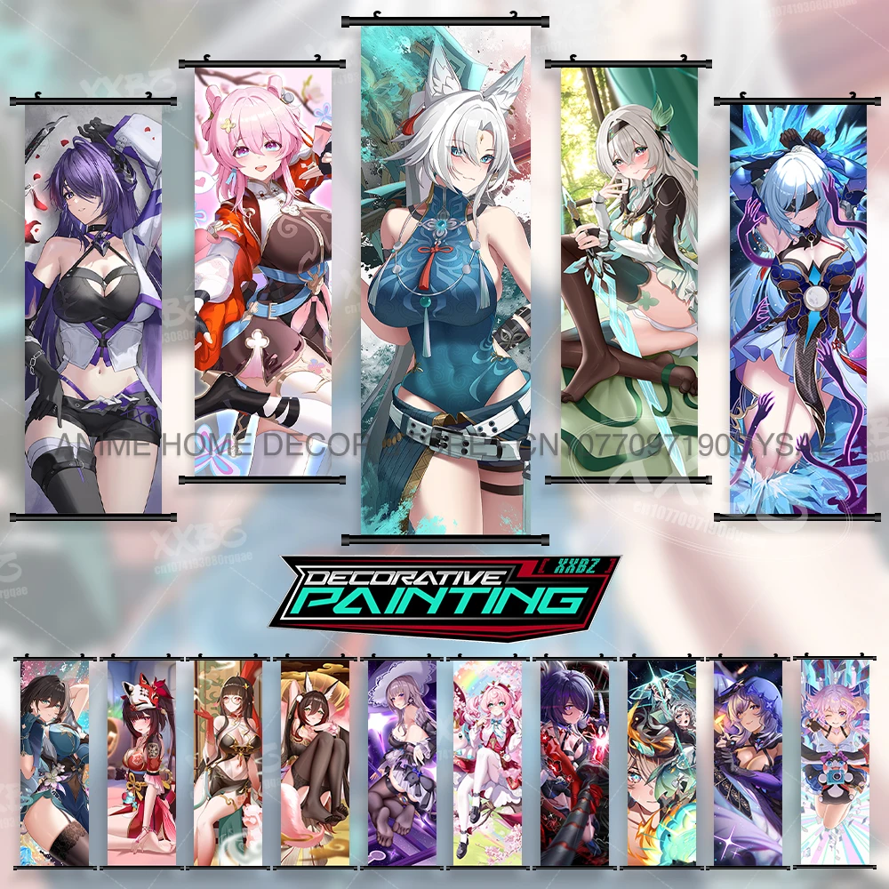 

Горячая игра Honkai: Star Rail украшение дома современное аниме настенное искусство свитки картина висит картина комната печать холст плакат