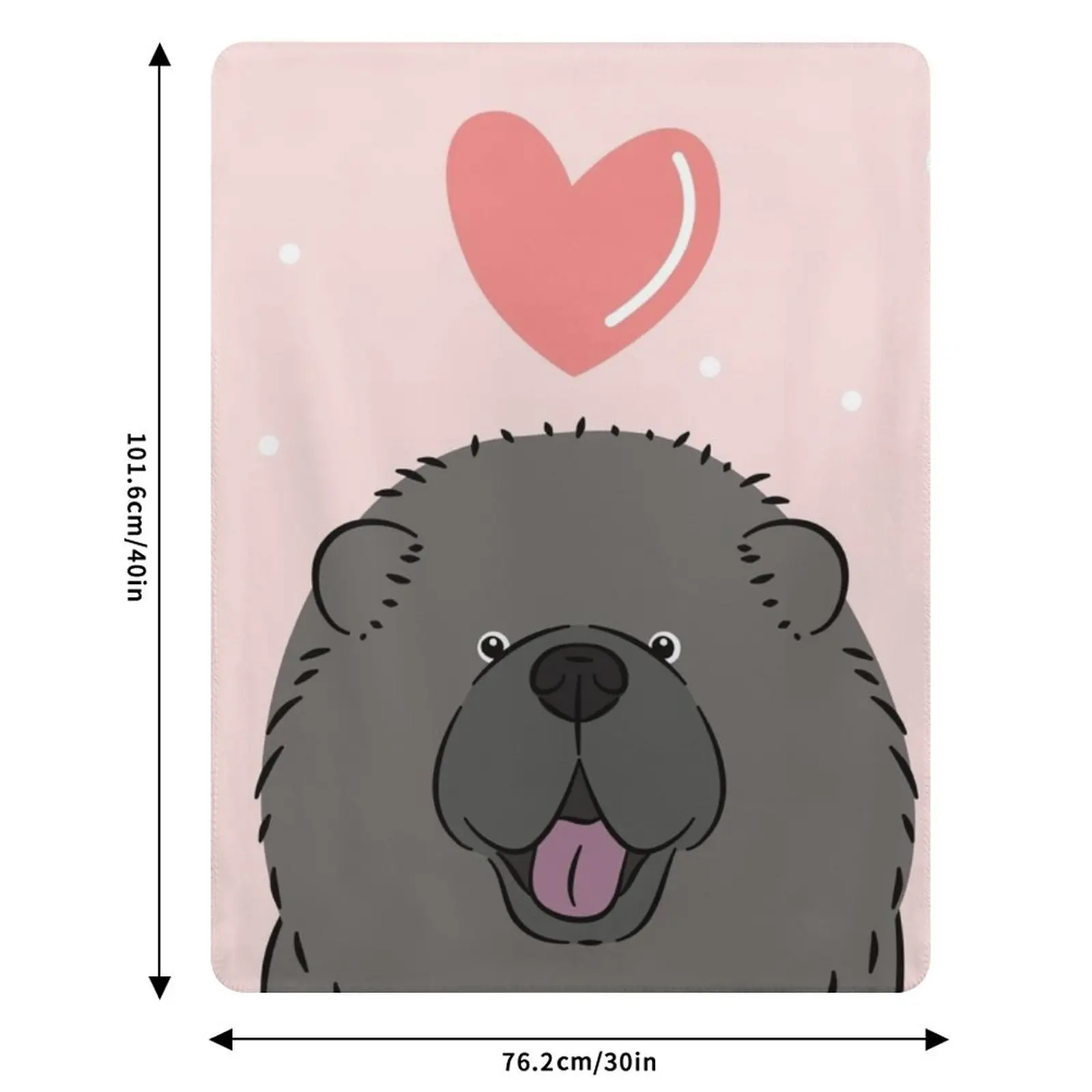 بطانية سرير منقوشة من Love Black Chow Chow دافئة لبطانيات الشاطئ الشتوية