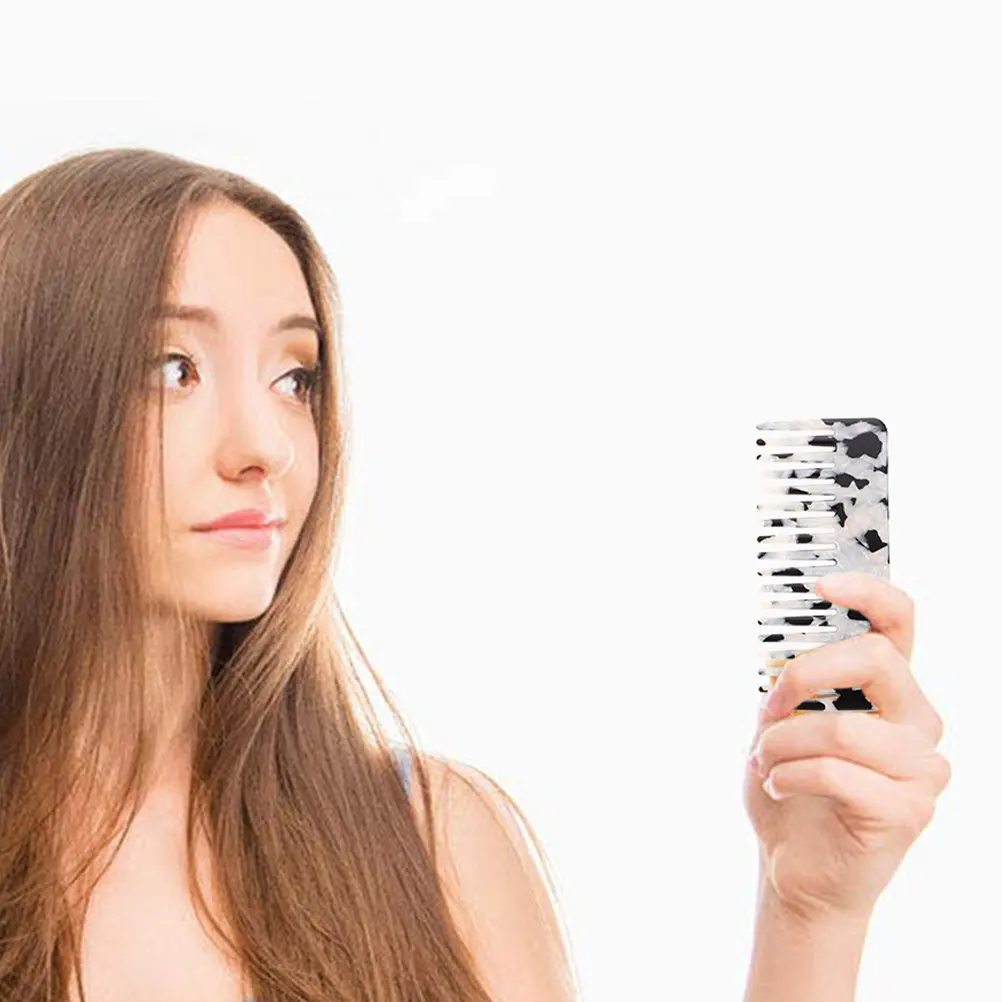 

2Pcs Acetate Anti-Static Combs Hair Detangling Styling Combs for Curly Hair Smooth Frizz Control Efficient Comb Set