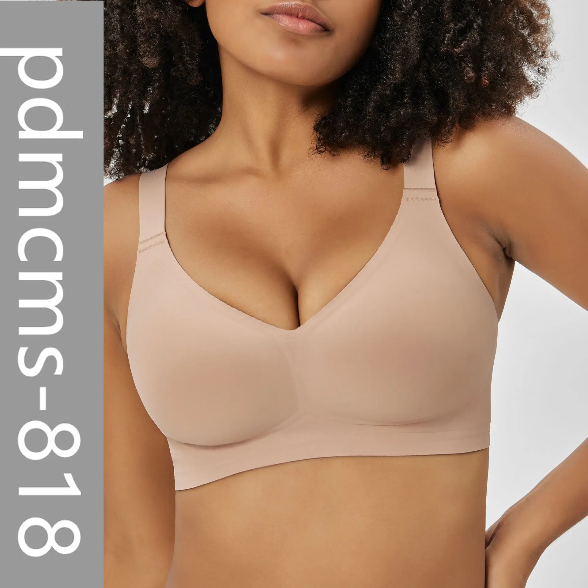 ملابس داخلية جديدة كبيرة الحجم لعام 2025 صيفية بدون خياطة قابلة للتنفس كوب ثابت قطعة واحدة شريط جيلي رفيع بدون حمالة صدر بحلقة من الفولاذ