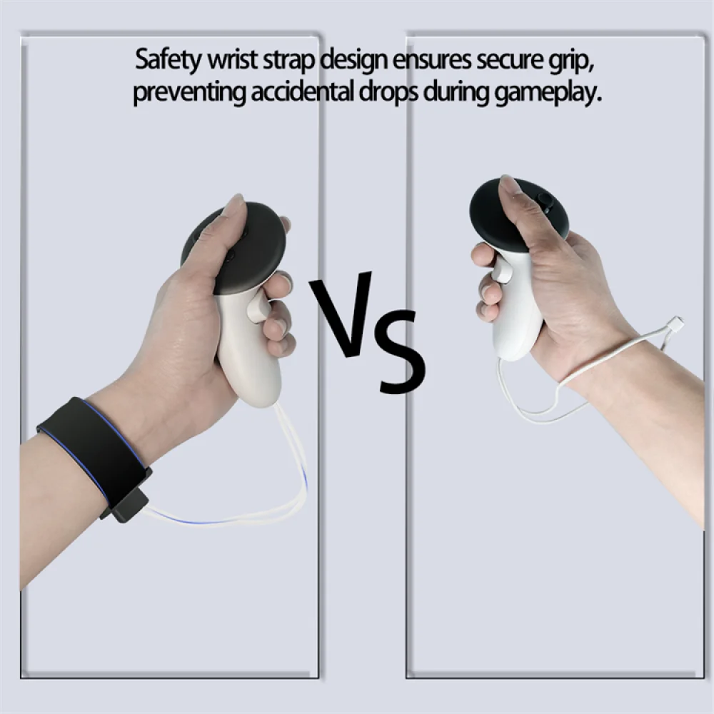 Для контроллера Meta Quest 3, регулируемый ремешок на запястье, защитный чехол, пряжка, крышки джойстика, комплект крышек для аккумулятора, аксессуары виртуальной реальности