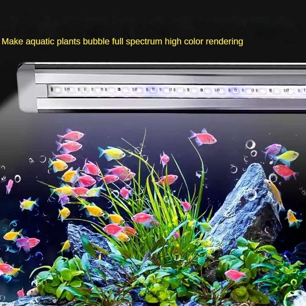 

Aquarium Fish Tank Light Fixture With Adjustable Brackets Sucker Blue LED White Lights for Saltwater Freshwater Fish Coral Reef