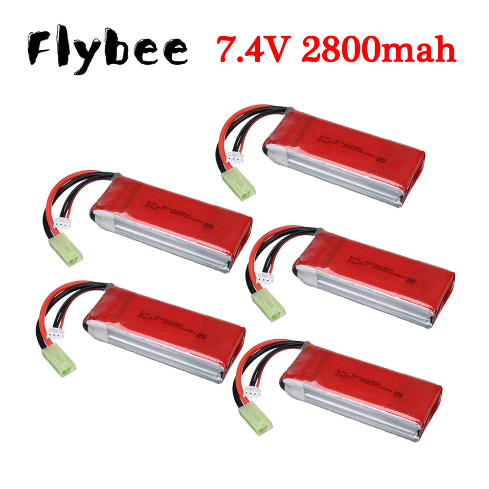 Upgraded 7.4V 2800mAh 25C Lipo Battery 2S for Feilun FT009 wltoys WL912-A RC racing Speedboat Boat Spare Parts mini tamiya plug