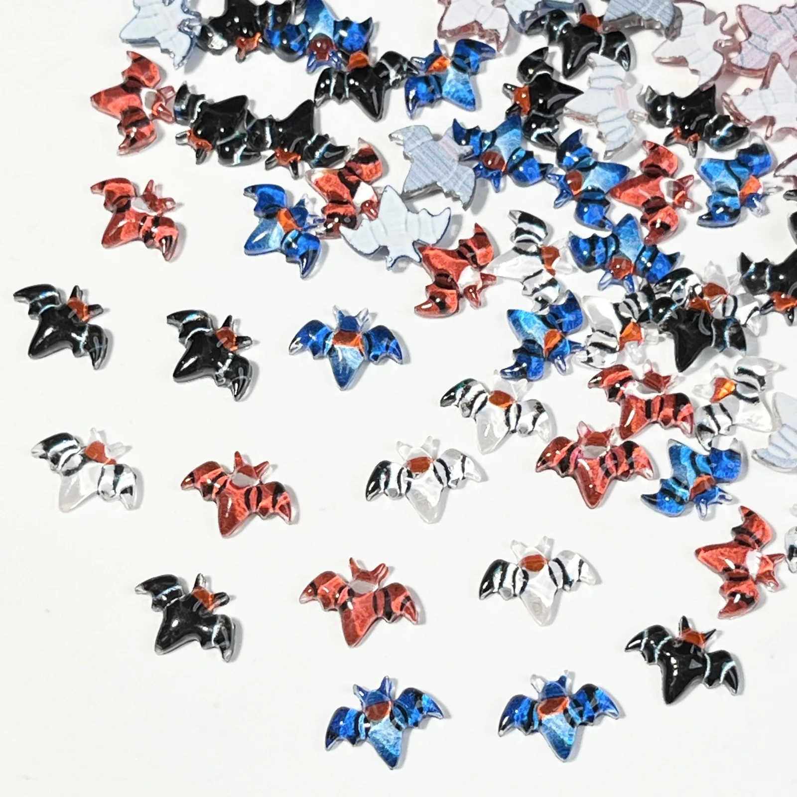 20pcs miniso colorful Halloween bat cartoon nail charms for diy nail making cute mini resin flatback nail art decoreation