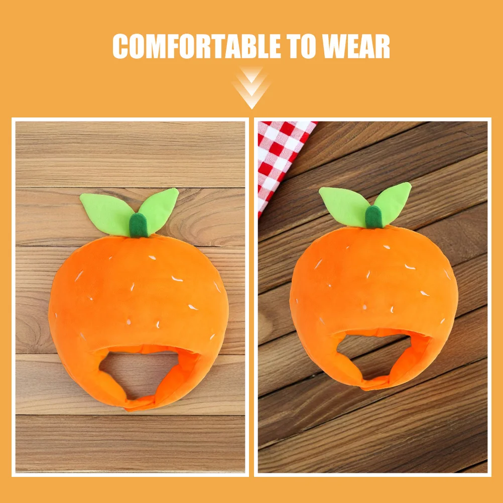 Cappello per costume da cartone animato arancione Copricapo di frutta creativo per spettacoli cosplay di feste Photo Booth Copricapo divertente per oggetti di scena