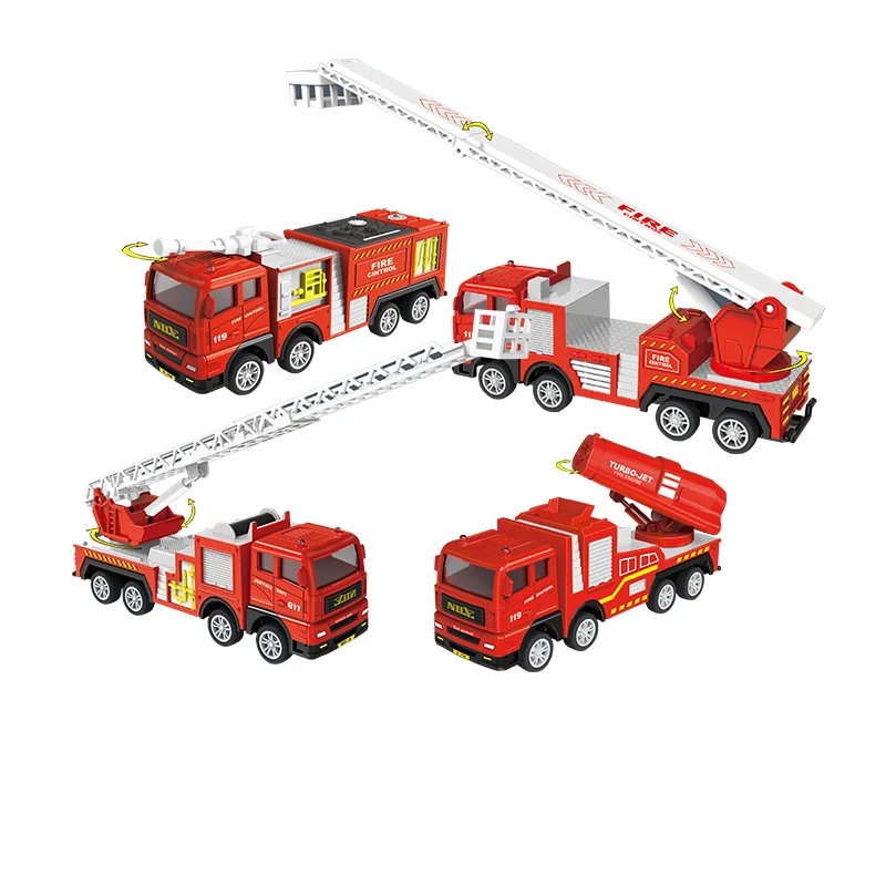 รถของเล่นดับเพลิงแบบแรงเฉื่อย รถดับเพลิงพ่นน้ำสำหรับเด็กผู้ชาย รถดับเพลิงแบบเทน้ำ รถดับเพลิงแบบบันได รถกู้ภัยนักดับเพลิง BS706-9