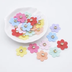 50Pcs 20mm Bling Rhinestone Flower Applique Patches for Clothes Hat Crafts Sewing Supplies DIY Nakrycia głowy Spinki do włosów Bow Decor