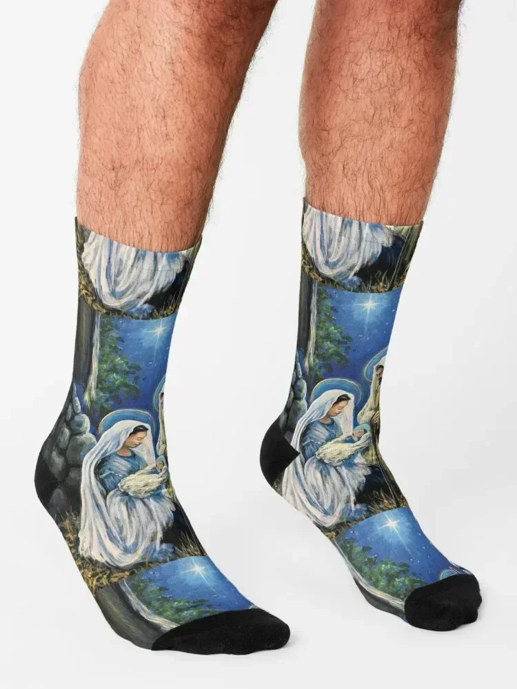 The Nativity Socks heated cute man essential Socks For Girls Men's