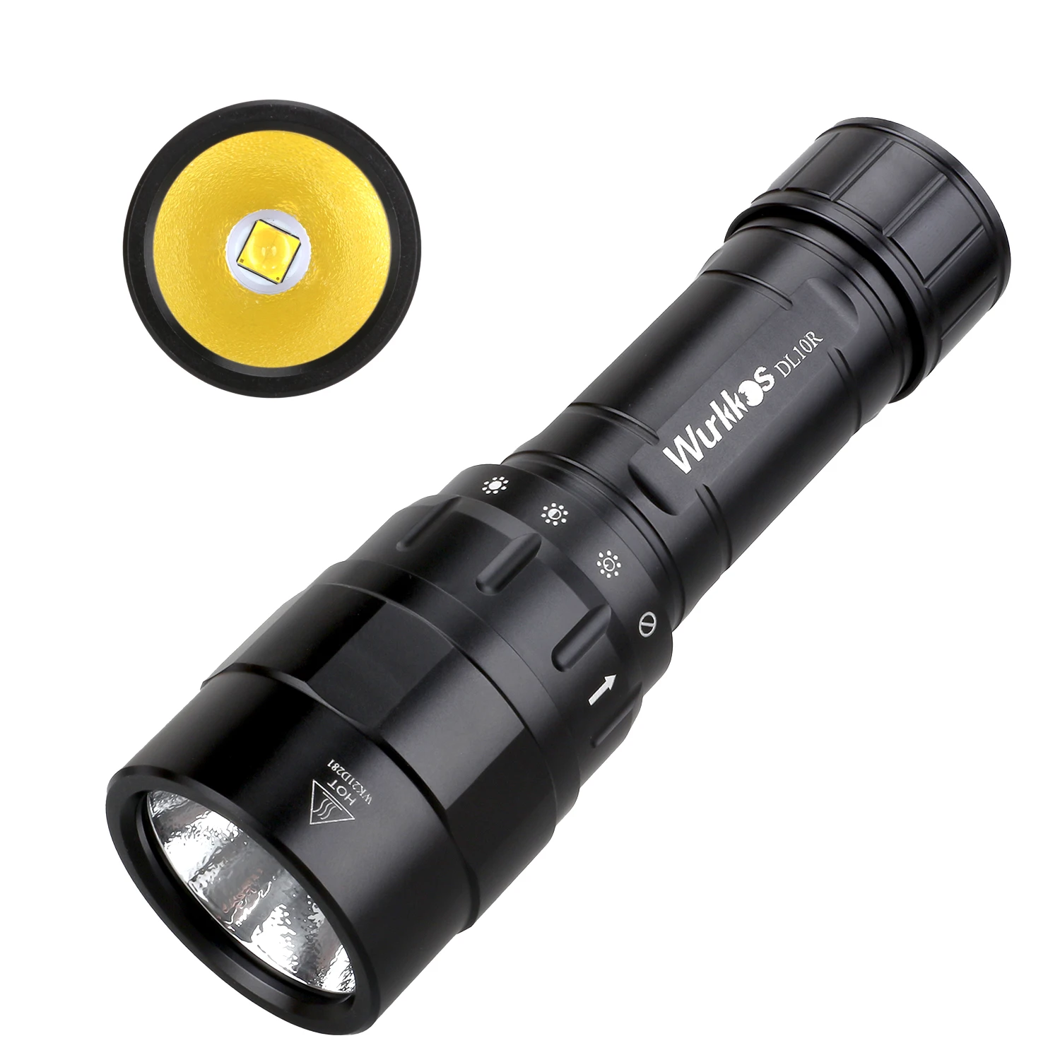 Wurkkos DL10R Scuba Diving Torch XHP70.2 LED Flashlights 4500lm 21700 USB-C Rechargeable Rotary Switch Magnetic Control