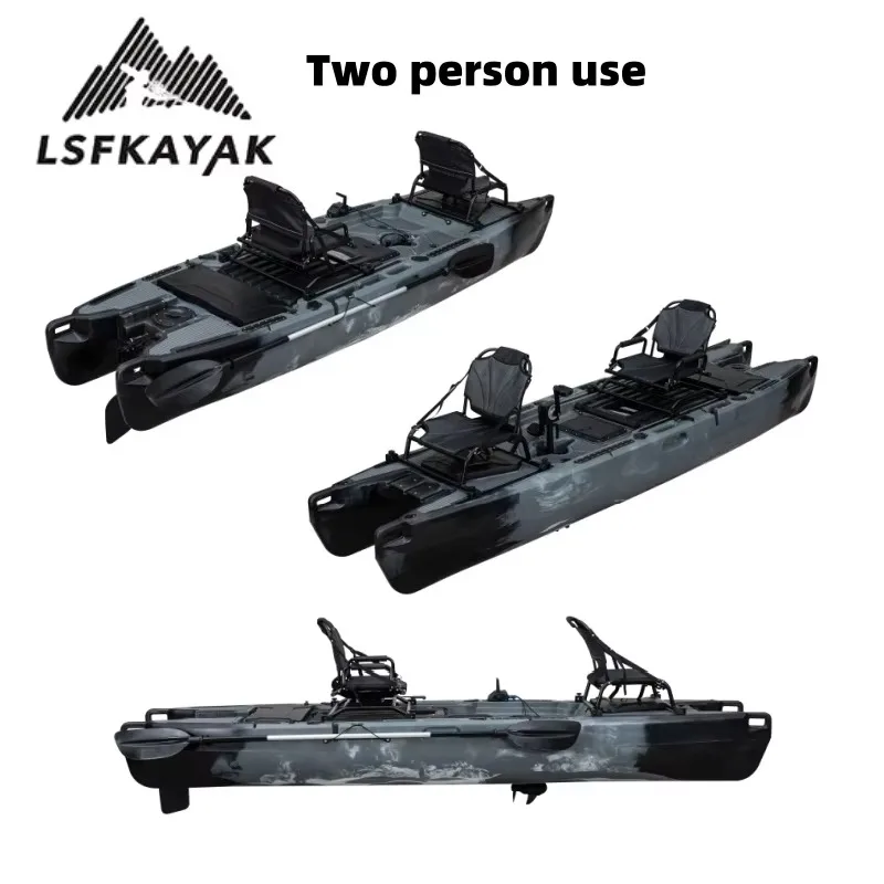 China Factory New Sea Fishing Kayak For Two Person Kayak With Propeller Pedal Kayak Can Install Motor