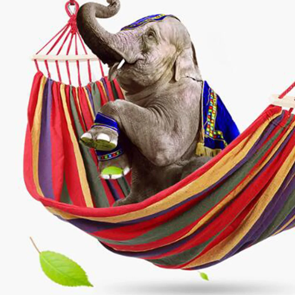 

Canvas Hammock Camping Hanging Sleeping Bed Swing Parachute Cloth Anti Rollover Lightweight Portable Outdoor Use Gift