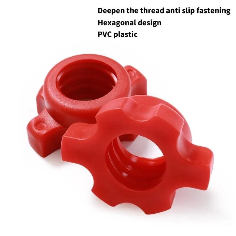 4Pcs Dumbbell Hexagonal Nut Spinlock Collars Plastic Dumbbell Rod Nut Standard Barbell Screw Collar Dumbbell Accessories
