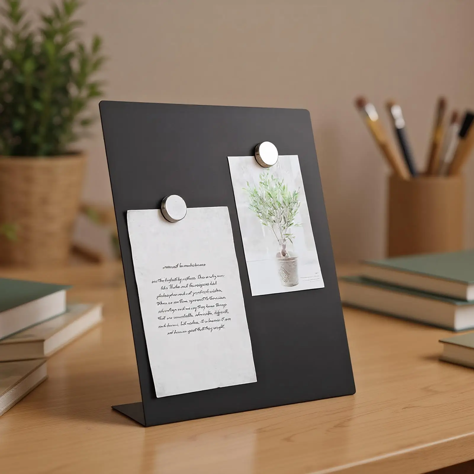 Metal Magnetic Blackboard Vertical DIY Design Desktop Message Board Badge Notes Storage Storage Display Board Message Display