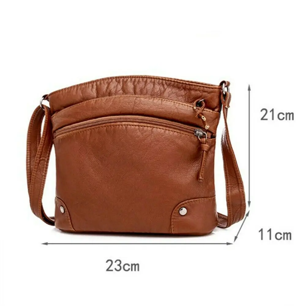 Vintage PU leather Crossbody Bag Women Designer Black Messenger Bags Female Casual Handbags Portable Small Travel Purses