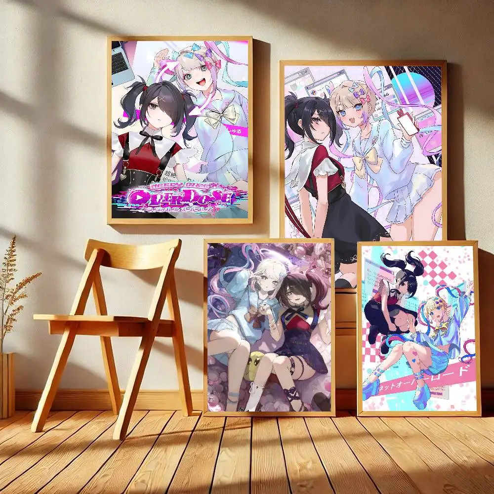 anime Needy Girl Streamer Overload Vintage Posters Sticky Retro Kraft Paper Sticker DIY Room Bar Cafe Kawaii Room Decor