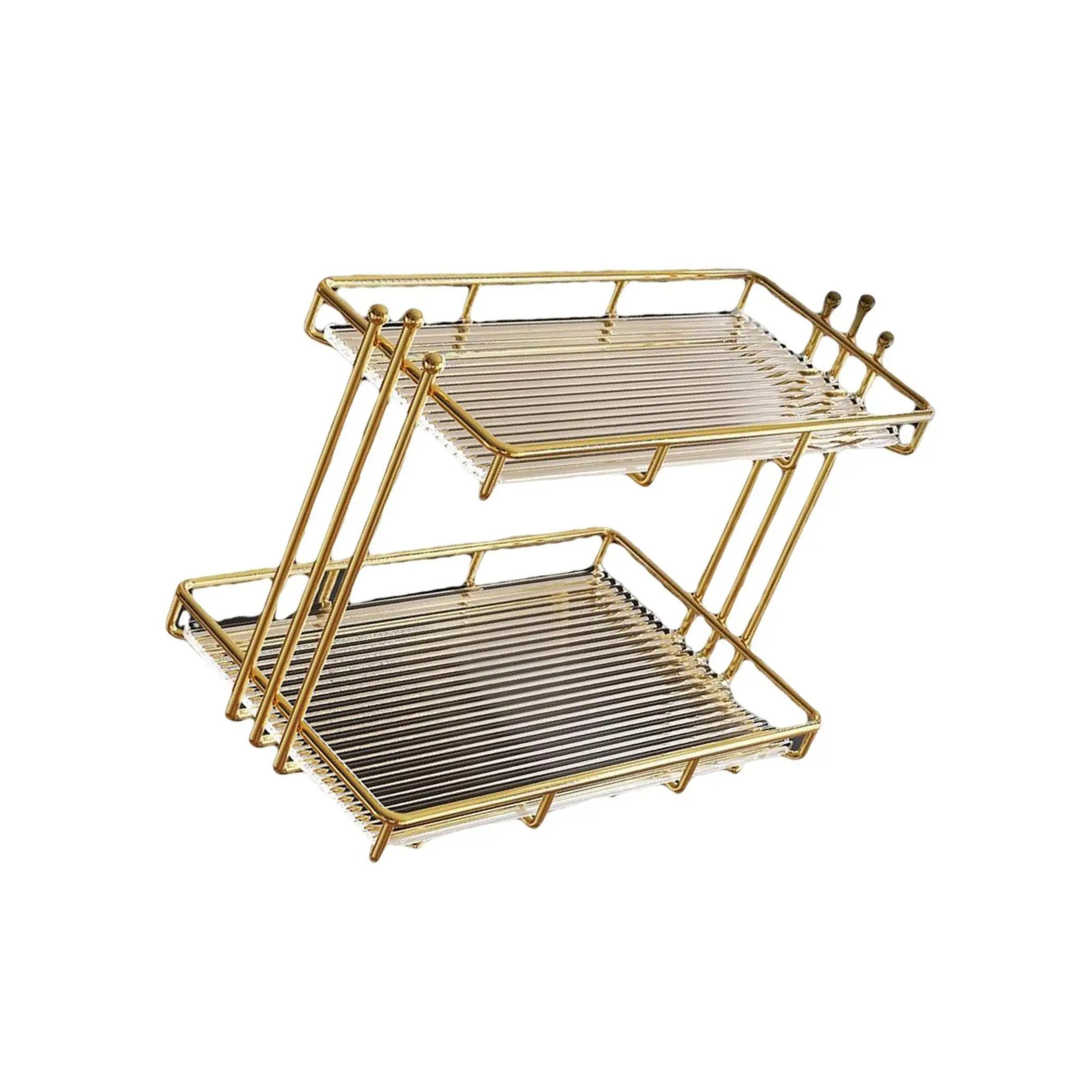 

Золотой органайзер для макияжа, косметический стол для украшений, держатель для дисплея для девочек