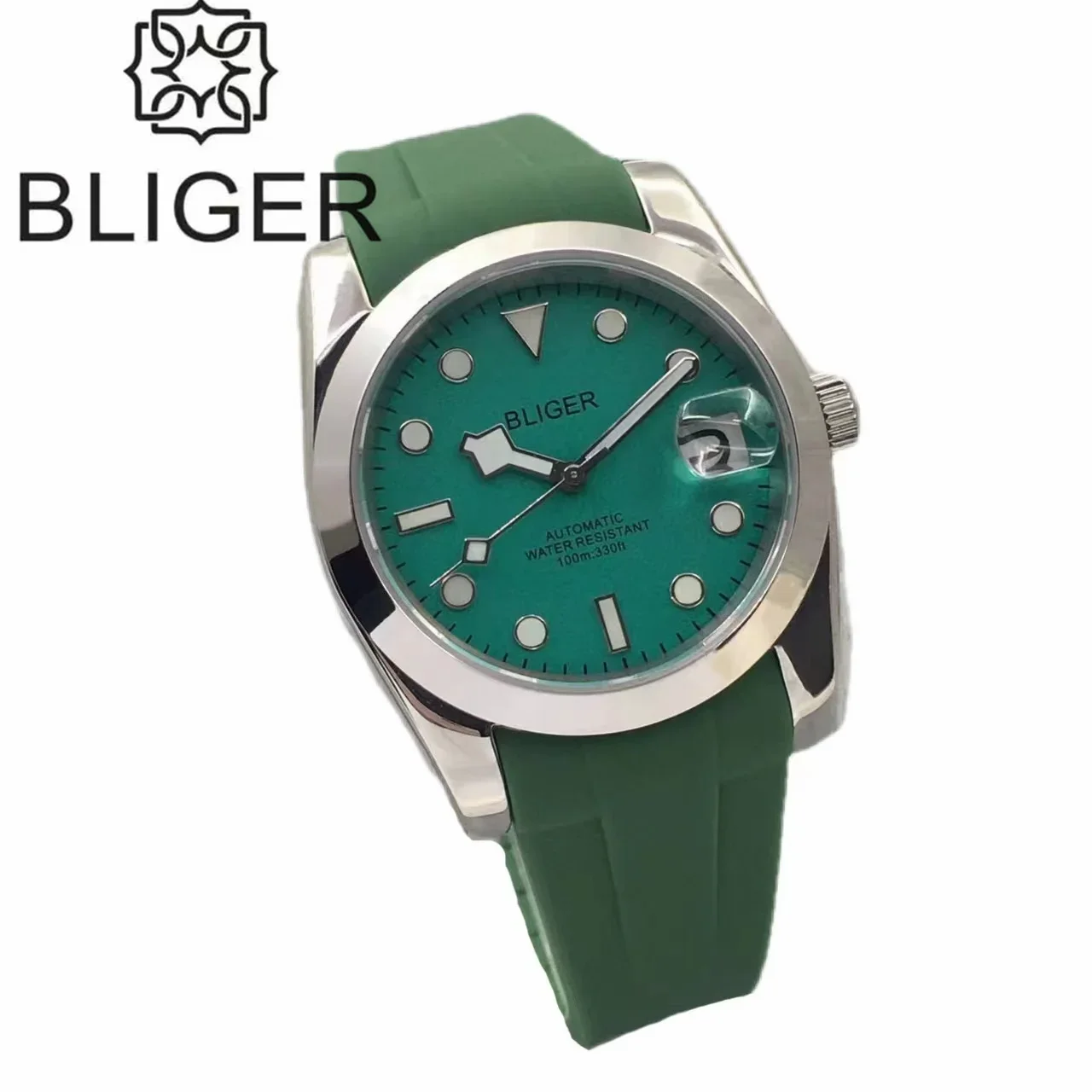 BLIGER 36mm 39mm NH35 PT5000 Miyota Mingzhu Automatic Men Watch Sapphire Glass Rubber Strap Luminous Blue Black Red White Dial